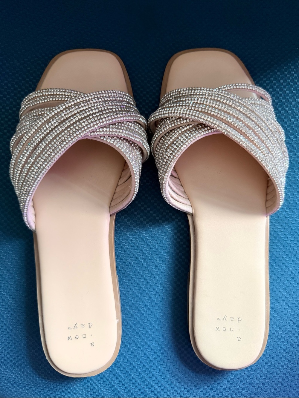 A New Day Felicia Slide Sandals with Rhinestones Women Size 9